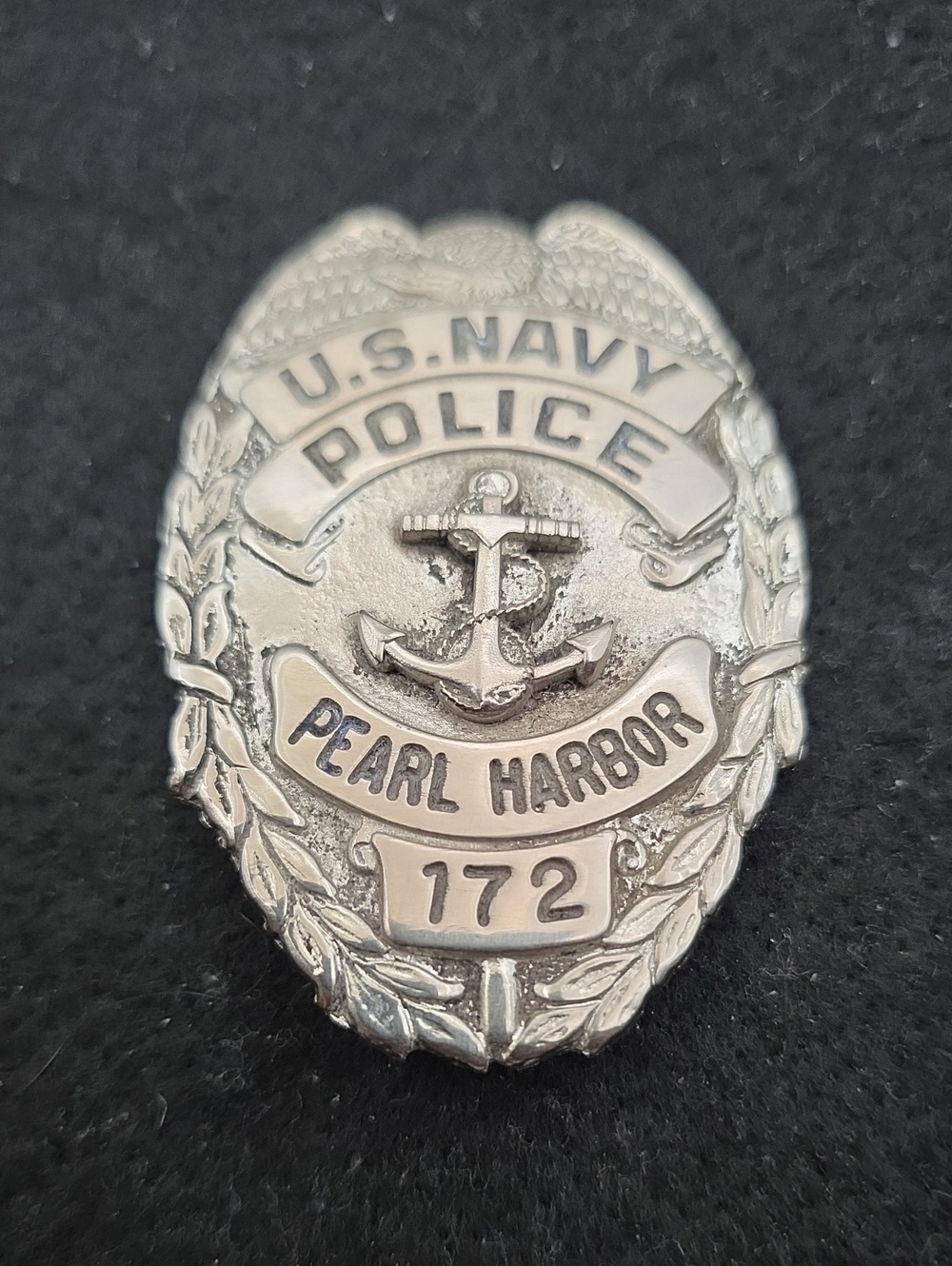 U.S. Navy Police Pearl Harbor Silver Badge Pin